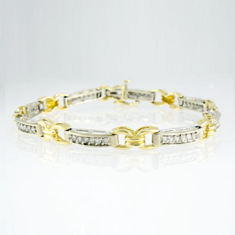 14 Kt Gold Two-Tone Diamond Ladies' Bracelet