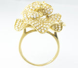 14 Kt Yellow Gold C/Z Flower Ladies' Ring
