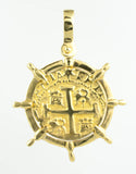 14 Kt Yellow Gold Spanish Royal Coin Replica Charm