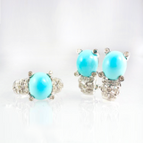 14 Kt White Gold Turquoise & Diamond Set