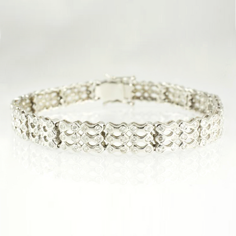 14 Kt White Gold Diamond Ladies' Bracelet