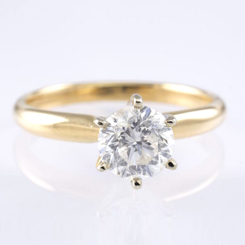 14 Kt & Platinum Diamond Solitary Engagement Ring