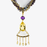 14 Kt Yellow Gold & Multicolor Freshwater Pearl Necklace