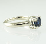 14 Kt White Gold Sapphire & Diamond Engagement Ring