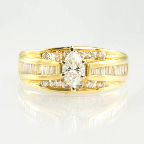 14 Kt Yellow Gold Diamond Ring