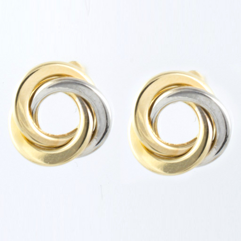14 Kt Two Tone Gold Wrapped in Love Ladies' Earrings