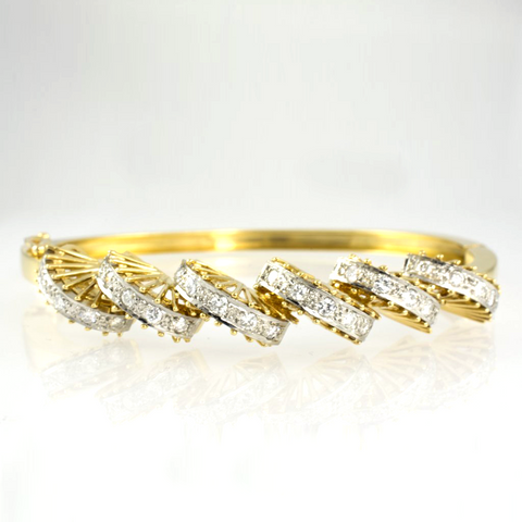 18 Kt Yellow Gold Diamond Ladies' Bangle