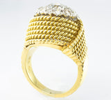 18 Kt Yellow Gold & Diamond Handmade Ladies' Ring