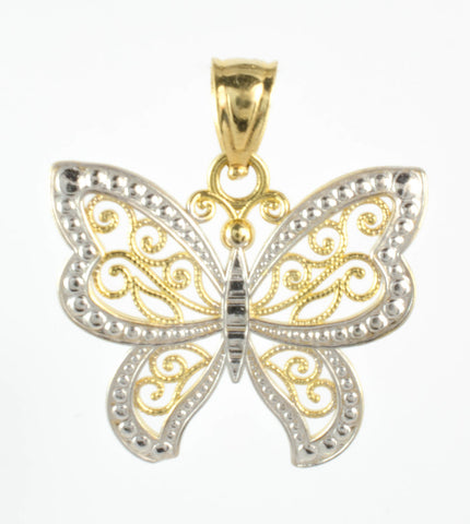 14 Kt Two Tone Gold Butterfly Charm