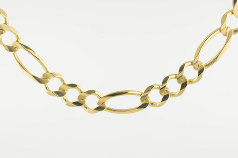 14 Kt Yellow Gold Italian Figaro Men's Bracelet