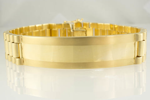 14 Kt Yellow Gold Italian ID Men's Bracelet