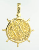 14 Kt Yellow Gold Spanish Royal Coin Replica Charm