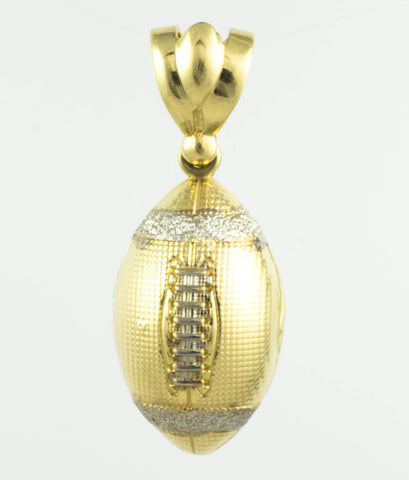 14 Kt Two Tone Gold Football Charm
