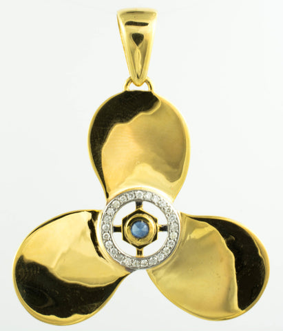 14 Kt Yellow Gold Propellor Charm