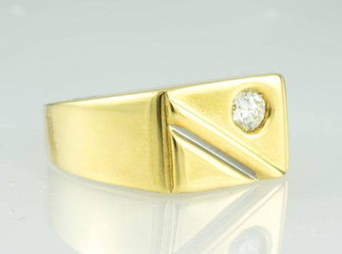 14 Kt Yellow Gold Men's Diamond Ring