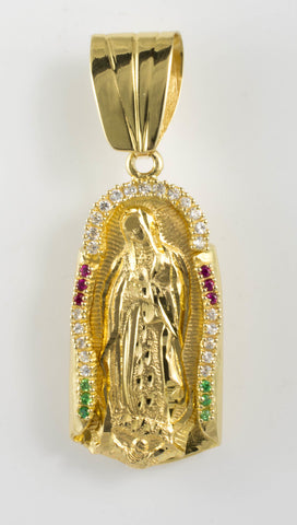 14 Kt Yellow Gold C/Z Our Lady of Guadalupe Charm