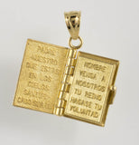 14 Kt Yellow Gold Multicolor Bible Charm