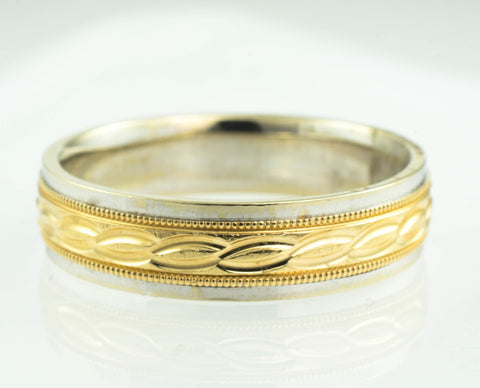 14 Kt Two Tone Gold Design Band