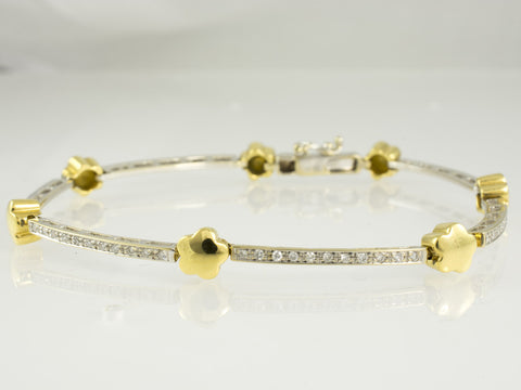 18 Kt Two Tone Gold Diamond Ladies' Bracelet