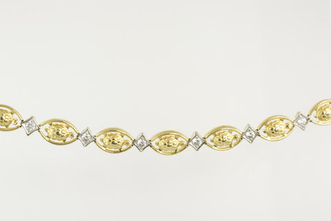 14 Kt Two Tone Gold Turtle & C/Z Ladies' Bracelet