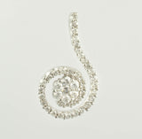 14 Kt White Gold Diamond Swirl Earrings & Pendant