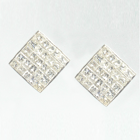 14 Kt White Gold Diamond Ladies' Stud Earrings