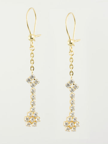 14 Kt Yellow Gold C/Z Necklace & Earrings Set