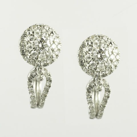 14 Kt White Gold Diamond Earring & Pendant Set