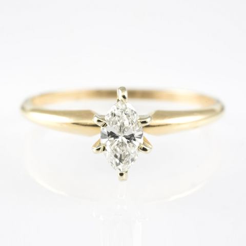 14 Kt Yellow Gold Marquise Diamond Ring