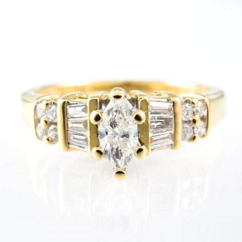 14 Kt Yellow Gold Diamond Ring