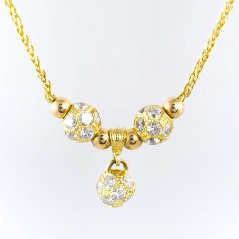 14 Kt Yellow Gold C/Z Necklace