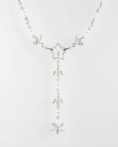 18 Kt White Gold Diamond Star Necklace
