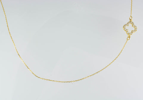 14 Kt Yellow Gold C/Z Necklace