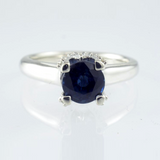 14 Kt White Gold Sapphire & Diamond Engagement Ring
