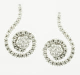 14 Kt White Gold Diamond Swirl Earrings & Pendant