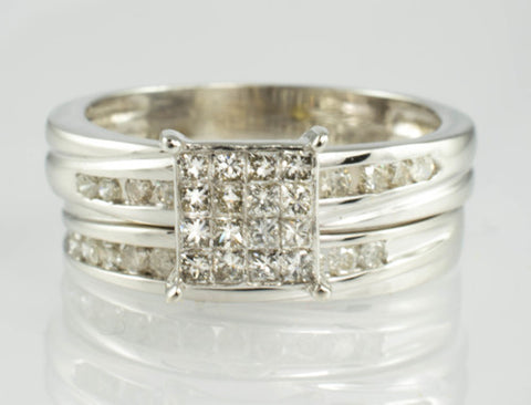 14 Kt White Gold Diamond Ring Set