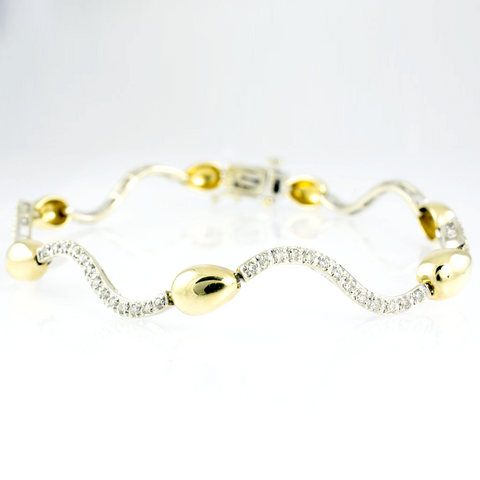 14 Kt Two-Tone Gold Diamond Ladies' Bracelet